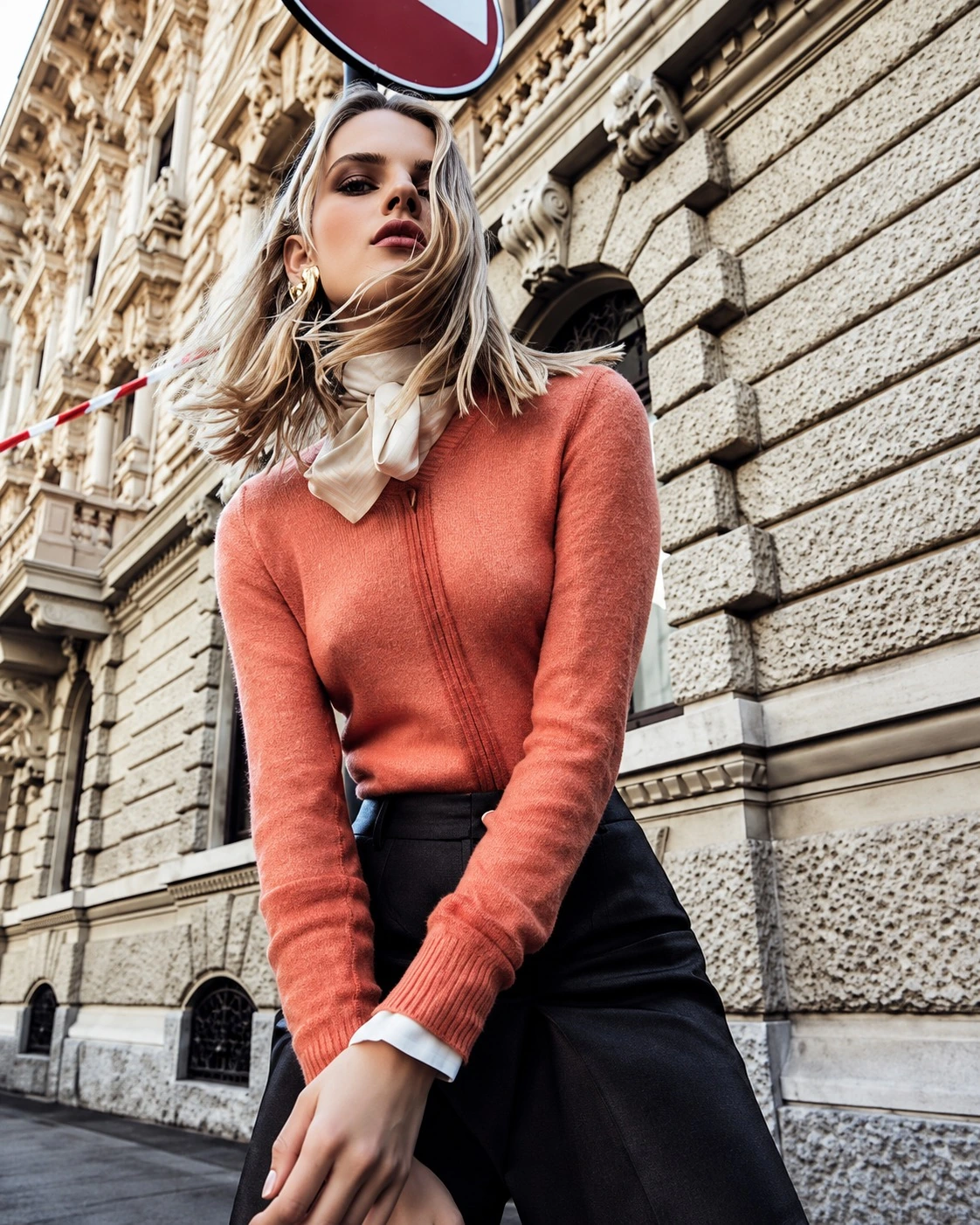 Fashion editorial photograph representing industry